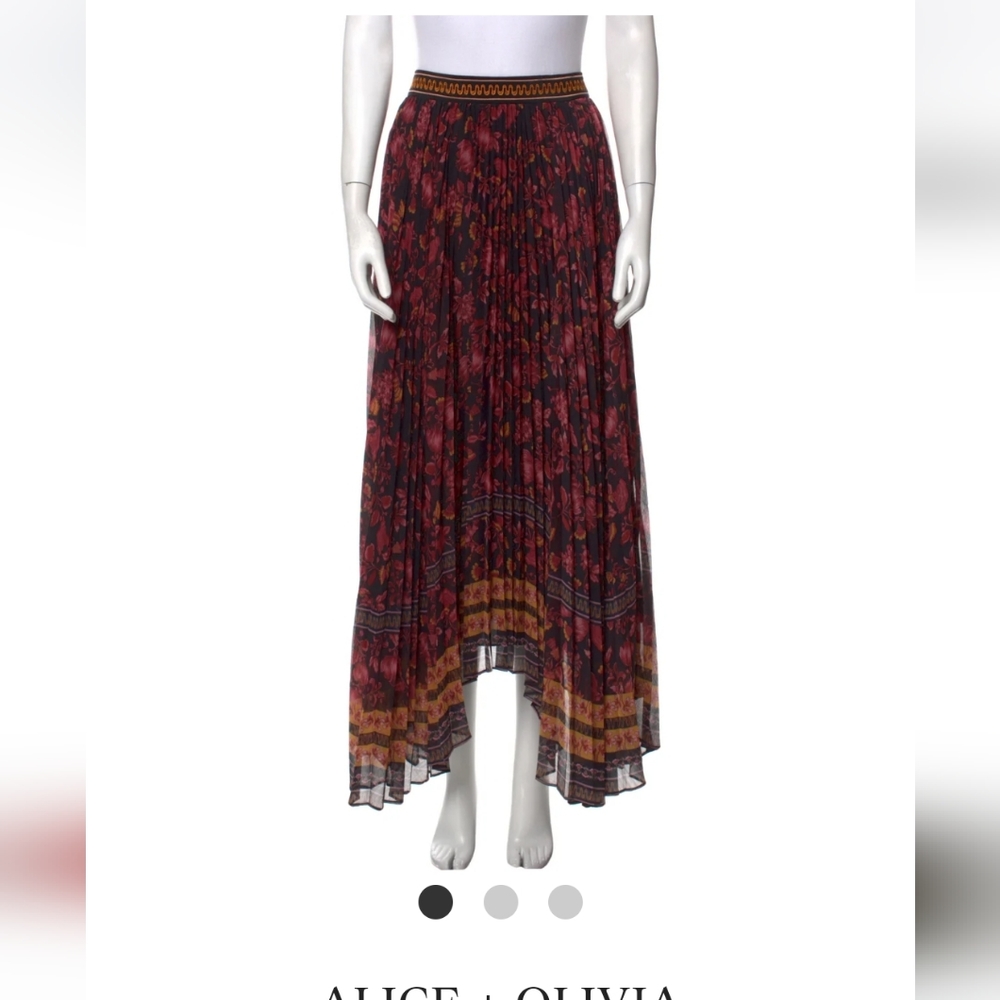 ALICE & OLIVIA pleated floral print skirt